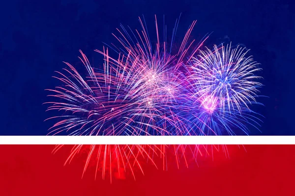 4th of July achtergrond met vuurwerk Voeg uw eigen tekst of groet — Stockfoto