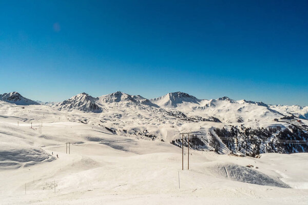 Views of the ski area Les arcs, France, — Stock Image Views of the ski area Les arcs, France, — Stock Photo, Image