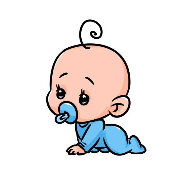 Piccolo Bambino Cartone Animato Minimalismo Personaggio Illustrazione Immagine Isolata — Foto Stock