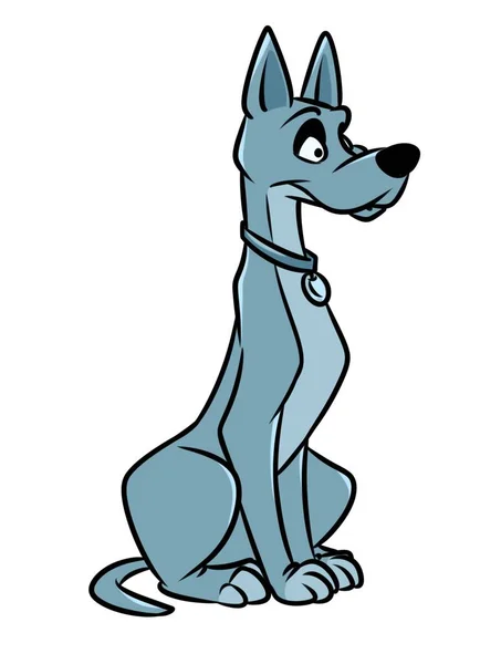 Gran Perro Guardián Personaje Animal Ilustración Dibujos Animados Imagen Aislada —  Fotos de Stock
