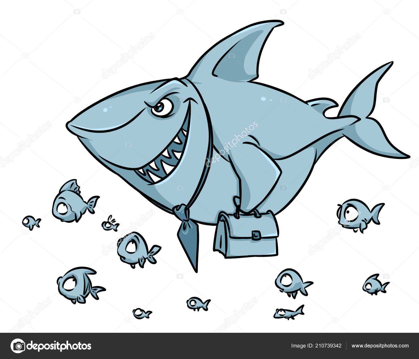 Predatory Fish Shark Business Competition Superiority Cartoon