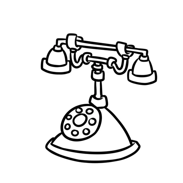 Retro Telefon Disc Kommunikationsgerät Cartoon Illustration Isoliert Bild Ausmalbild Seite — Stockfoto