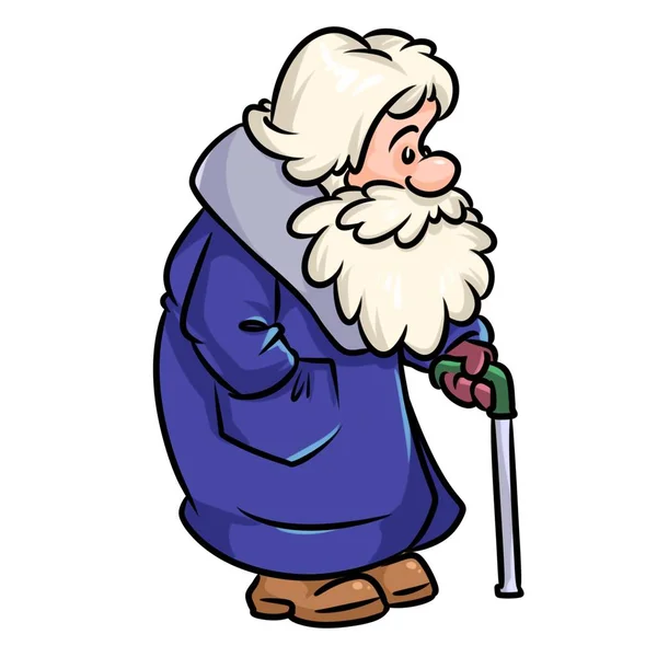 Old grandfather cane cartoon illustration isolated image