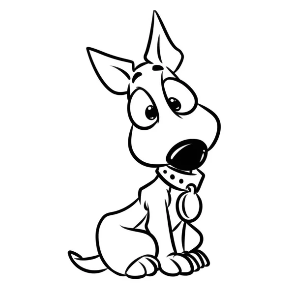 Carino Cucciolo Meraviglia Cartone Animato Illustrazione Isolato Immagine Colorare Pagina — Foto Stock