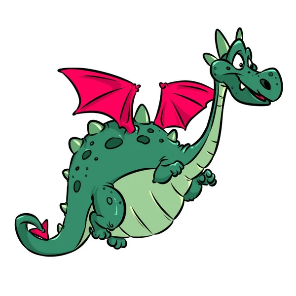 Drache Fee Tier Fröhlich Cartoon Illustration Isoliertes Bild — Stockfoto