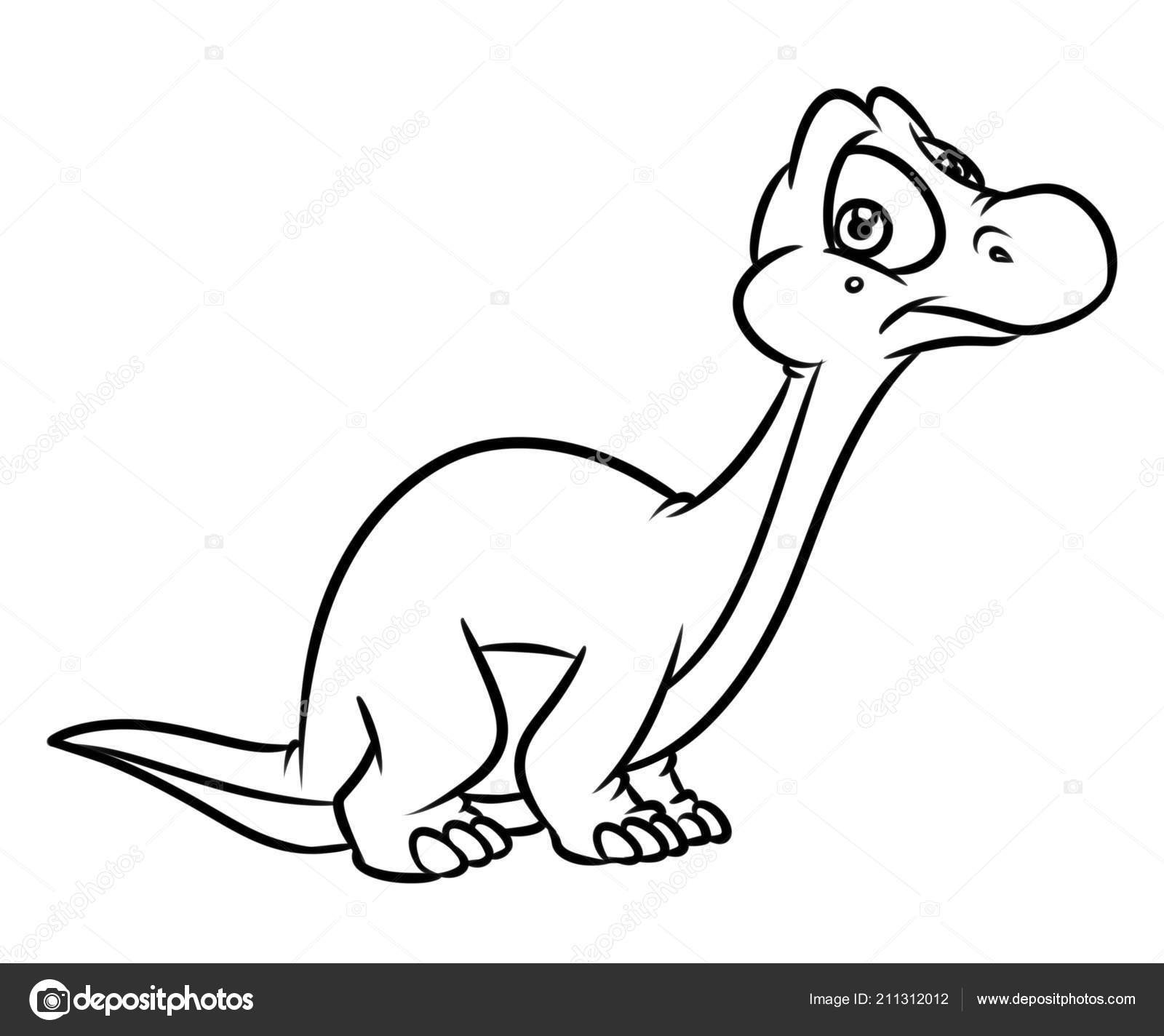 Dinosaur Diplodocus Wonder Cartoon Geisoleerde Illustratie Kleurplaat Pagina Stockfoto Rechtenvrije Foto Door C Efengai 211312012