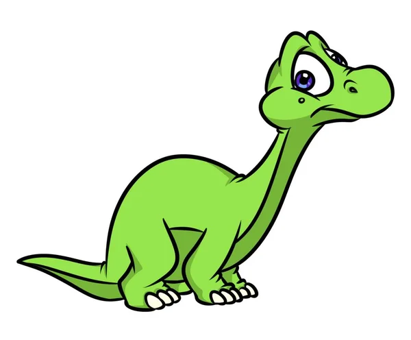 Dinosaure Diplodocus Merveille Dessin Animé Illustration Image Isolée — Photo