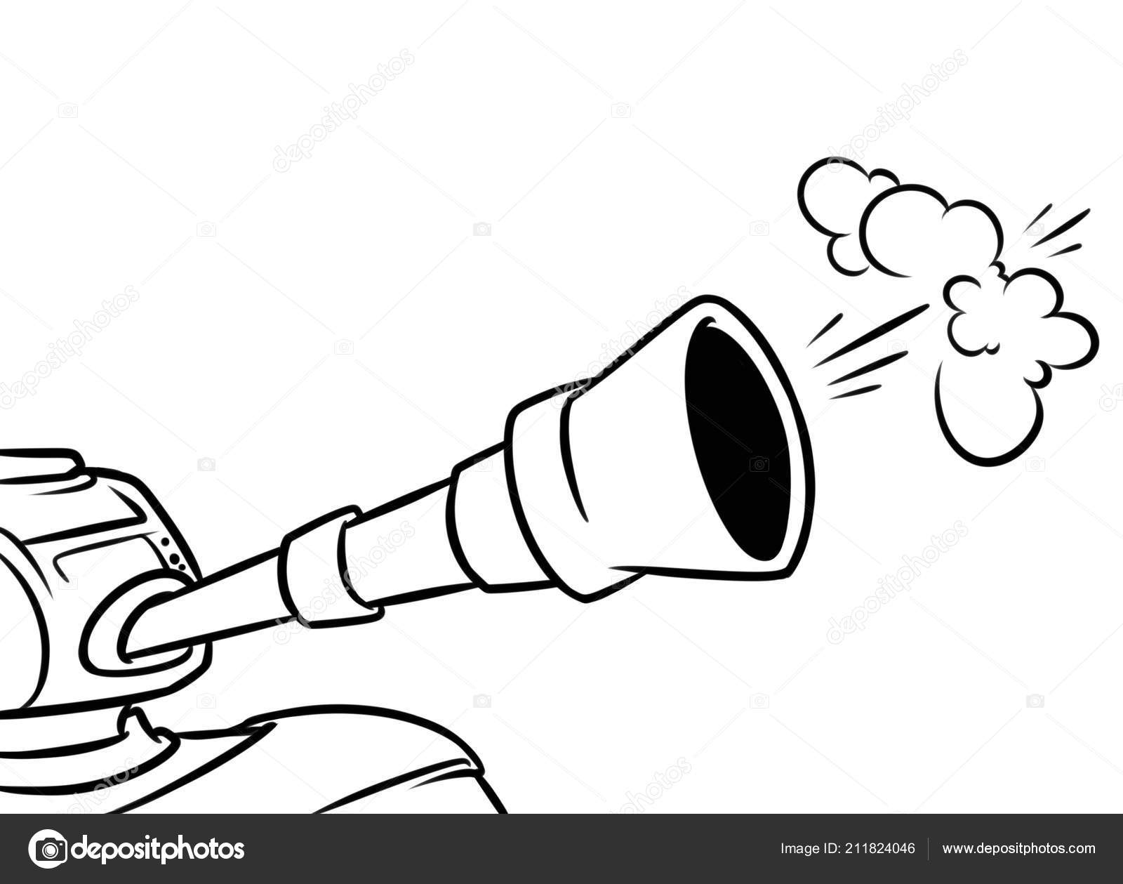 Schot Vat Tank Cartoon Geïsoleerde Illustratie Kleurplaat Pagina
