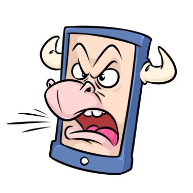 arrogance cry phone call smartphone swear words cartoon illustration isolated image  clipart