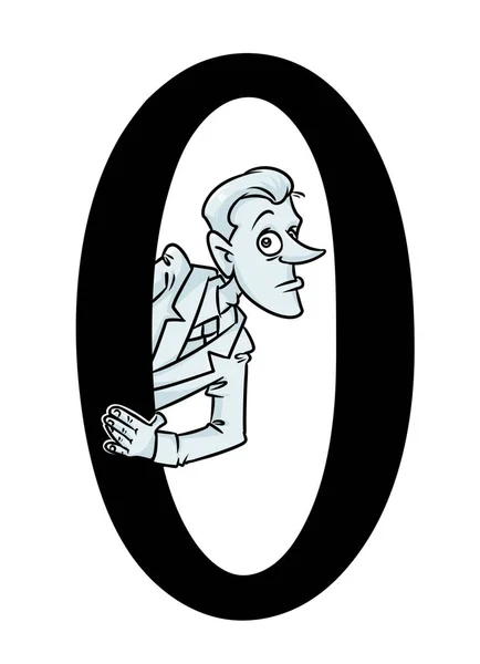 Homem Chateado Zero Desenho Animado Ilustração Isolado Imagem — Fotografia de Stock