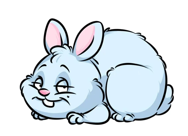脂肪ウサギ漫画イラスト分離イメージ — ストック写真