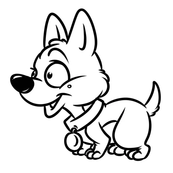Dog Cartoon Illustration Isolated Image Animal Character Pet Coloring Page — Stock Photo, Image