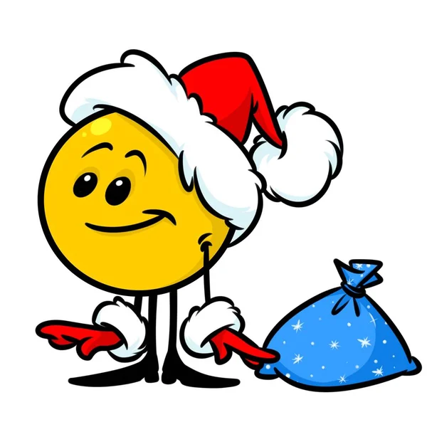 Santa Smiley Navidad Personaje Ilustración Dibujos Animados Imagen Aislada — Foto de Stock