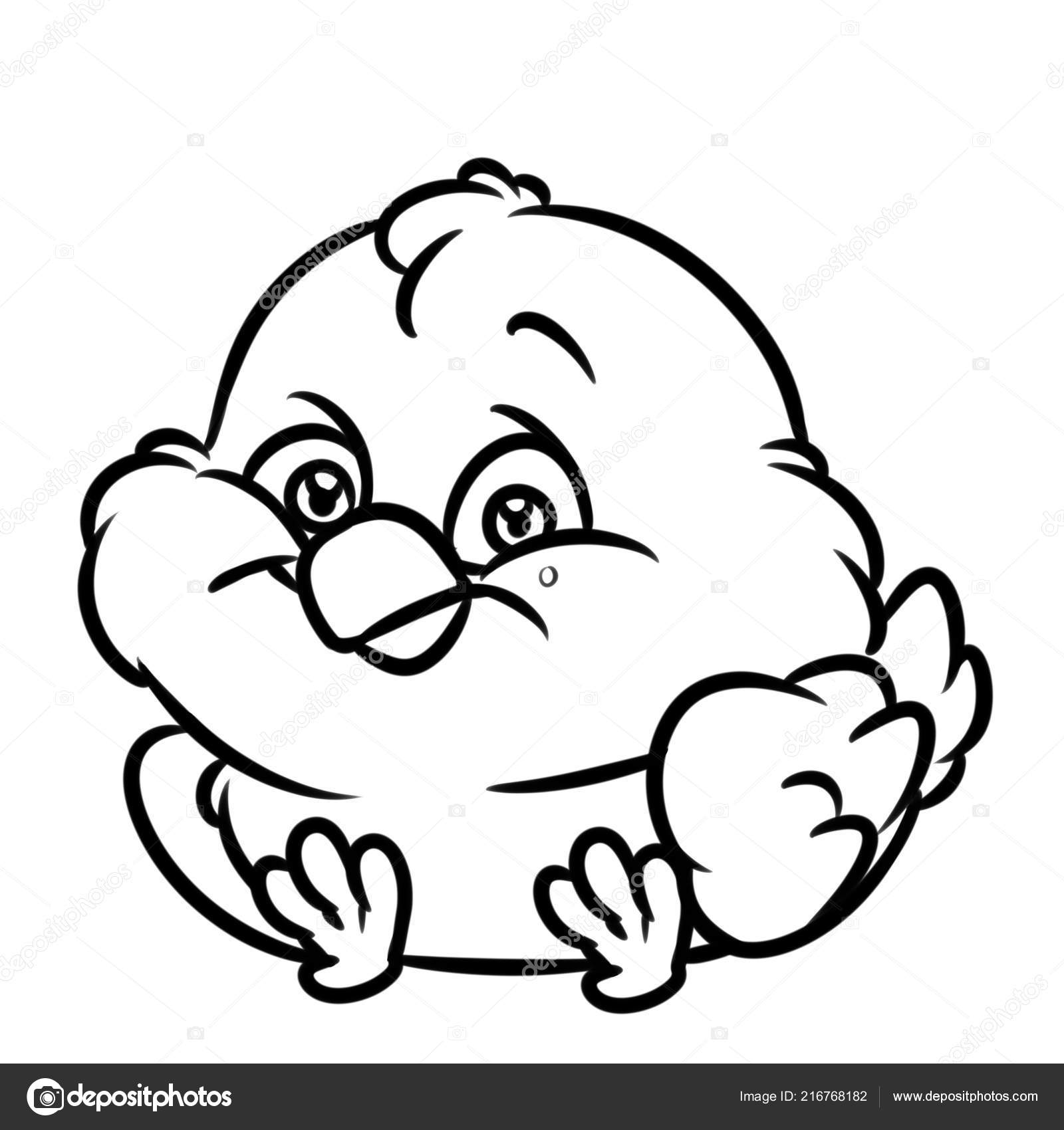 Kleine Vogel Cartoon Geïsoleerde Illustratie Kleurplaat Pagina