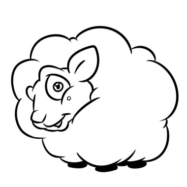 Kuzu boyama sayfası görüntü illüstrasyon izole karikatür 