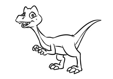 Raptor dinozor doğum günü Yumurta karikatür illüstrasyon izole görüntü sayfa boyama