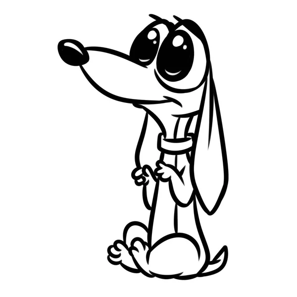 Cão Olhos Grandes Desenho Animado Ilustração Isolado Imagem Animal Personagem — Fotografia de Stock