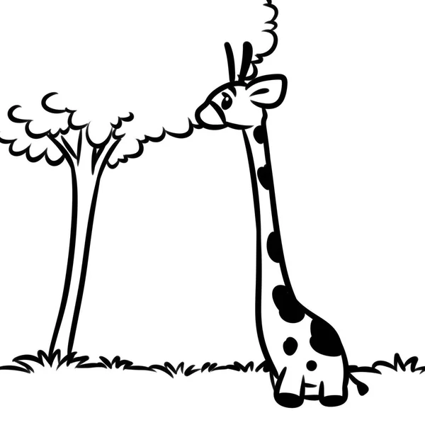 Giraff Afrika Minimalism Tecknad Illustration Målarbok — Stockfoto