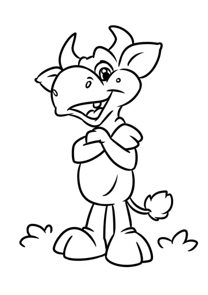 Cheerful cow cartoon illustration