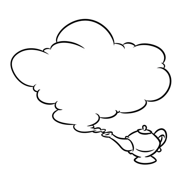 Aladdin Magische Lampe Jin Cloud Cartoon Illustration — Stockfoto