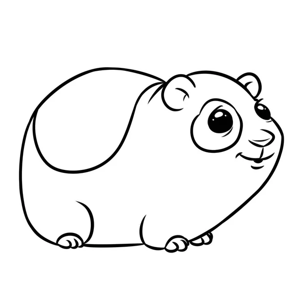 Meerschweinchen Tier Charakter Malvorlagen Seite Cartoon Illustration Isoliert Bild — Stockfoto