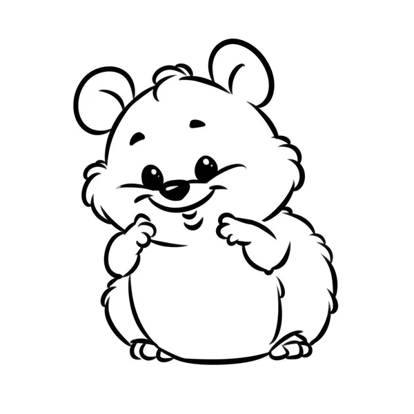 Little Hamster Dierlijke Karakter Kleurplaat Pagina — Stockfoto