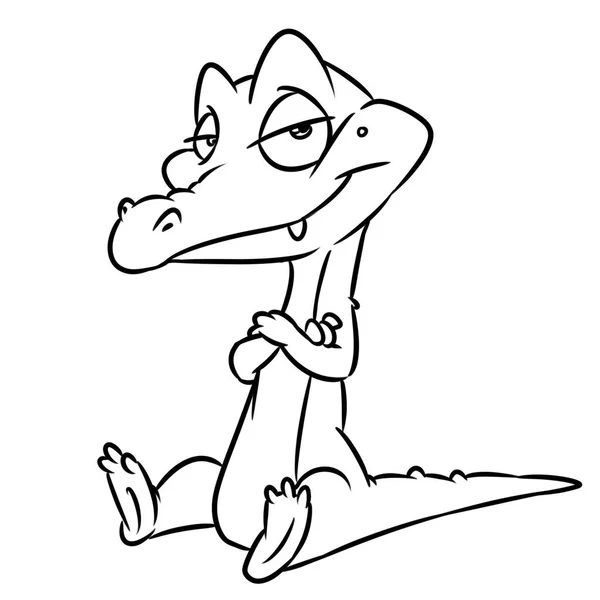 Crocodile cartoon illustration isolated image coloring page