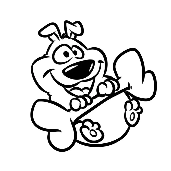 Cheerful Dog Bone Cartoon Animal Character — Stock Photo, Image