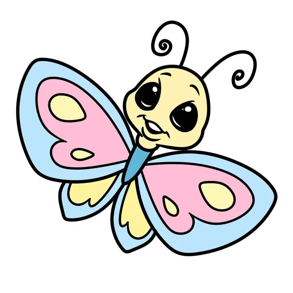 Butterfly insect character cartoon illustration isolated image