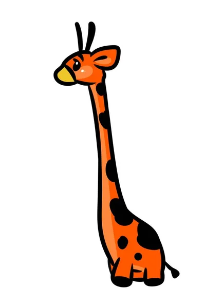 Ilustracja Kreskówka Minimalizm Afryki Żyrafa — Zdjęcie stockowe