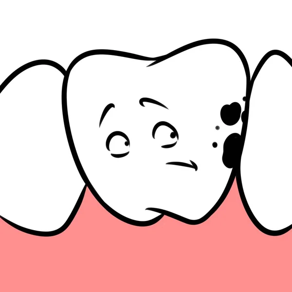 Dientes Caries Problema Ilustración Dibujos Animados — Foto de Stock