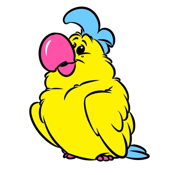 Funny Parrot Cartoon Illustration Isolated — Stock Photo, Image