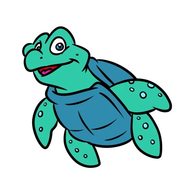 Schildkröte Meer Tier Charakter Cartoon Illustration — Stockfoto
