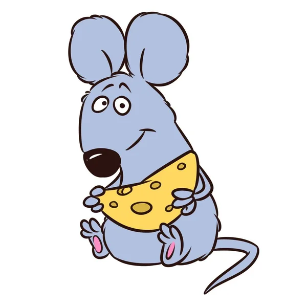 Mouse cheese animal character cartoon illustration isolated image