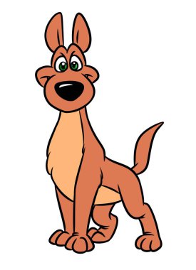 Köpek eğlence gülümsemek hayvan karakter karikatür görüntü illüstrasyon izole 