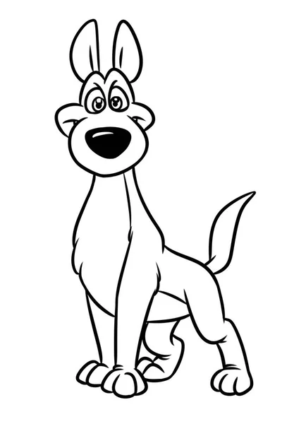 Dog funny smile animal character  cartoon illustration isolated image coloring page
