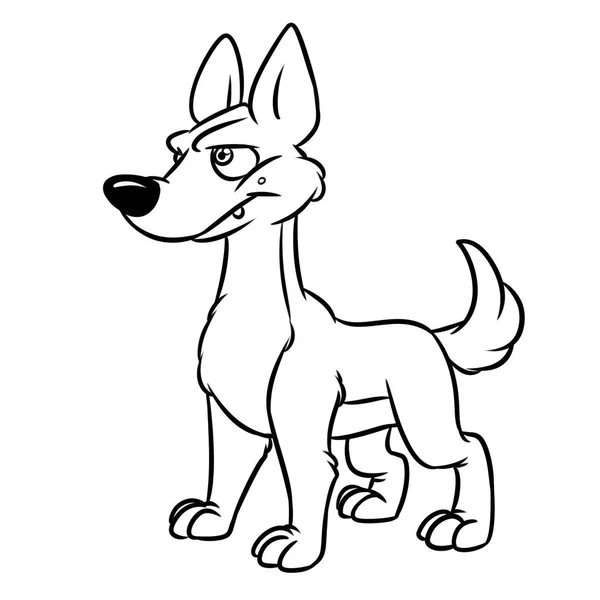 Hond Zoek Zorgvuldig Dierlijke Karakter Cartoon Geïsoleerde Illustratie Kleurplaat Pagina — Stockfoto