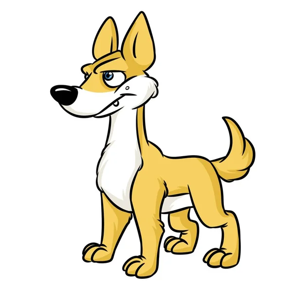 Hond Zoek Zorgvuldig Dierlijke Karakter Cartoon Geïsoleerde Illustratie — Stockfoto