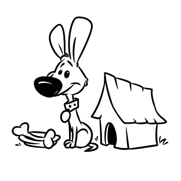 Hund Sitzend Stand Lächeln Tier Charakter Cartoon Illustration Isoliert Bild — Stockfoto