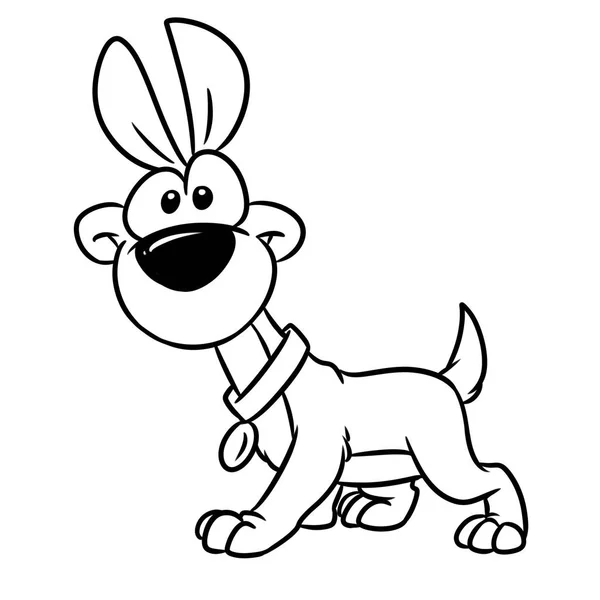 Hund Lustig Fuß Tier Charakter Cartoon Illustration Isoliert Bild Ausmalseite — Stockfoto