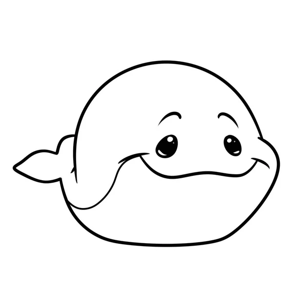 Pequena Baleia Personagem Animal Colorir Página Desenho Animado Ilustração Imagem — Fotografia de Stock