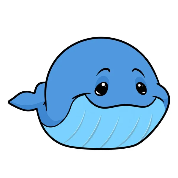 Pequena Baleia Personagem Animal Desenho Animado Ilustração Isolado Imagem — Fotografia de Stock