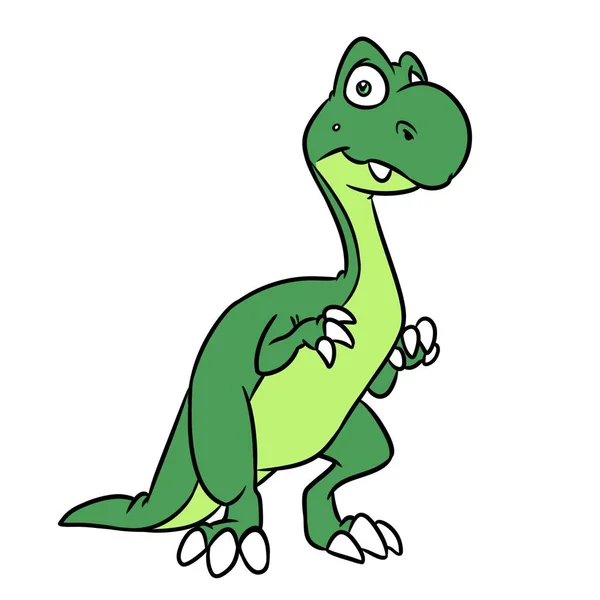 Räuberische Dinosaurier Cartoon Illustration Isoliertes Bild — Stockfoto