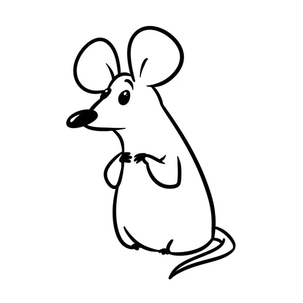 White little mouse animal character cartoon illustration  isolated image