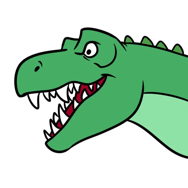 Tyrannosaurus Head Mouth Dinosaur Cartoon Illustration Isolated Image — Stock Photo, Image