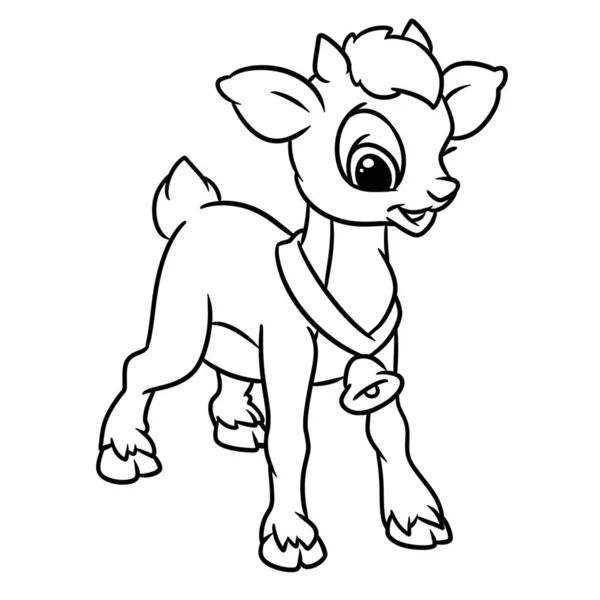 Pequeña Cabra Divertida Animal Personaje Dibujo Animado Ilustración Imagen Aislada —  Fotos de Stock