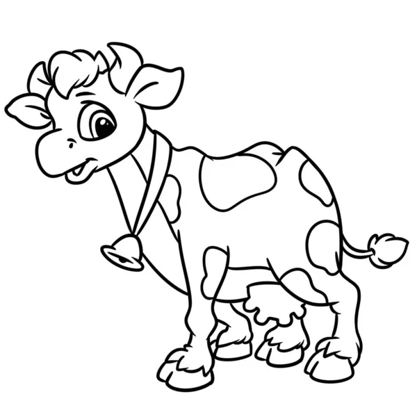 Cow kind animal character cartoon illustration isolated image coloring page