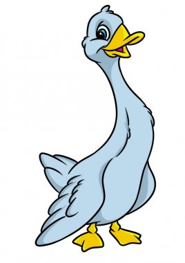 Komik illüstrasyon izole karakter karikatür kaz resim