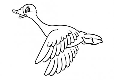 Geese komik kuşlar karikatür resim boyama sayfa sinek