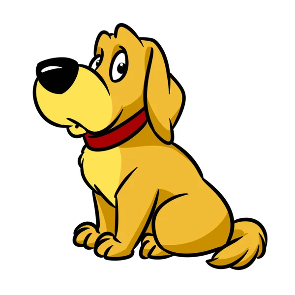 悲しい犬動物キャラクター漫画イラスト分離画像 — ストック写真